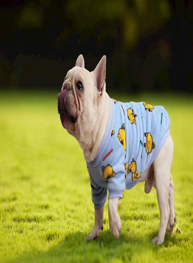 PETANGEL Fleece Dog Shirt, Soft Flannel Dog Sweatshirt Clothes for Puppy Small Dogs, Cute Duck Winter Party Dress Up Clothes for French Bulldog, Poodle Pug (Size: XXL, Chest: 68 cm), blue, 1 Count - Image 5